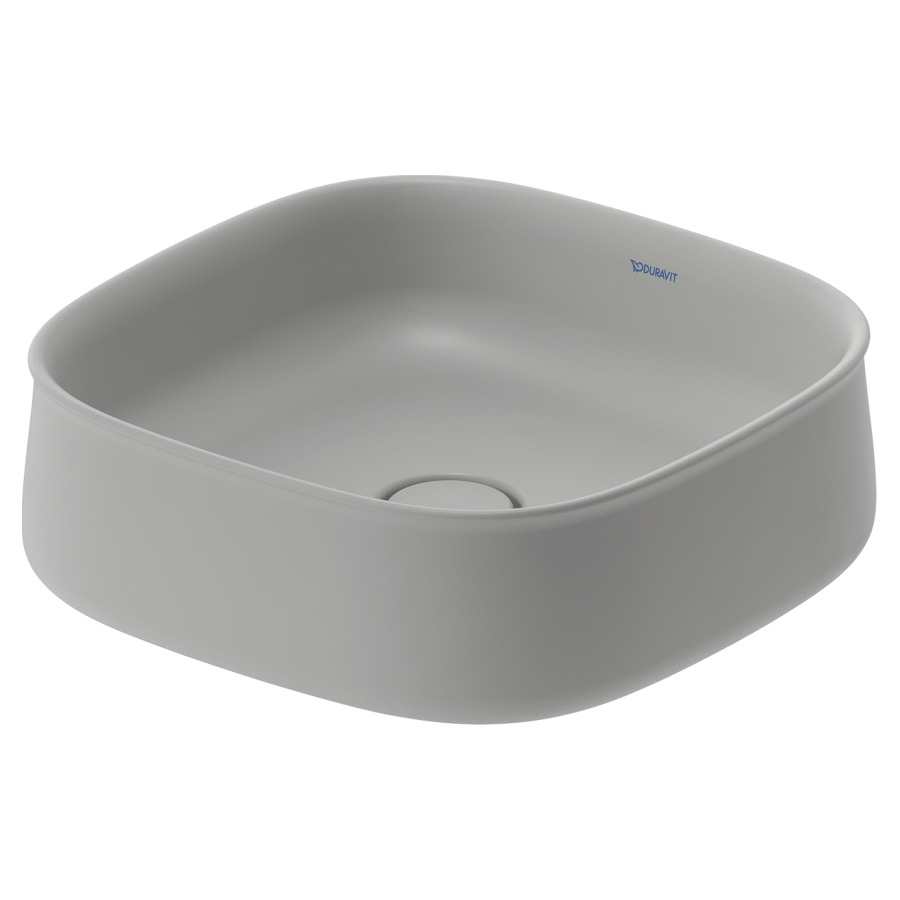 Lavabo à poser ZENCHA
42 x 42 cm, DuraCeram
poli, sans trop-plein, vidage
avec enjoliveur en céramique
incluse