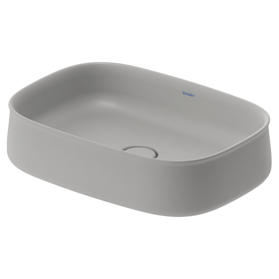 Lavabo à poser ZENCHA
55 x 39 cm, DuraCeram
poli, sans trop-plein, vidage
avec enjoliveur en céramique
incluse