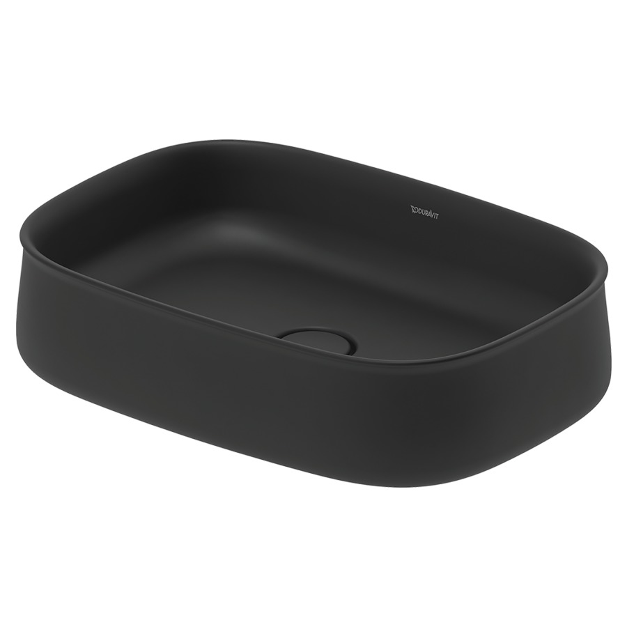 Lavabo à poser ZENCHA
55 x 39 cm, DuraCeram
poli, sans trop-plein, vidage
avec enjoliveur en céramique
incluse