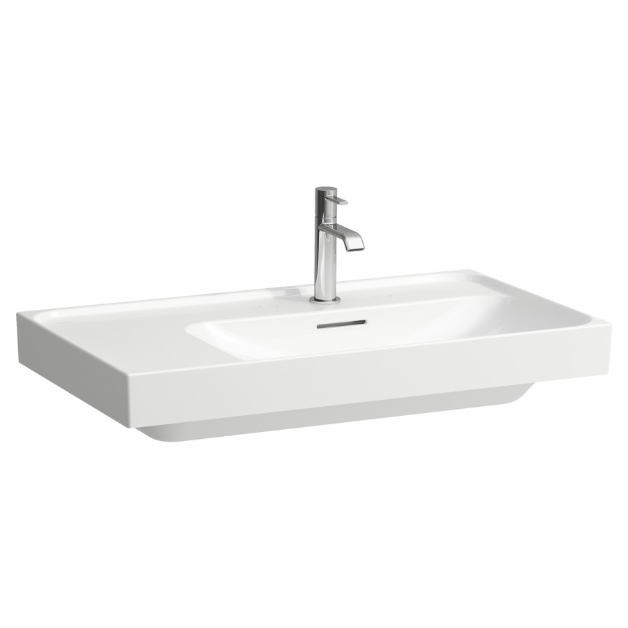 Lavabo MEDA
80 x 46 cm, céramique
tablette à gauche
avec trop-plein