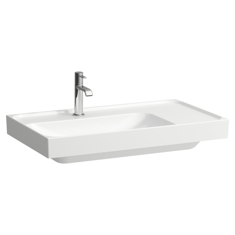 Lavabo MEDA
80 x 46 cm, céramique
tablette à droite
avec trop-plein