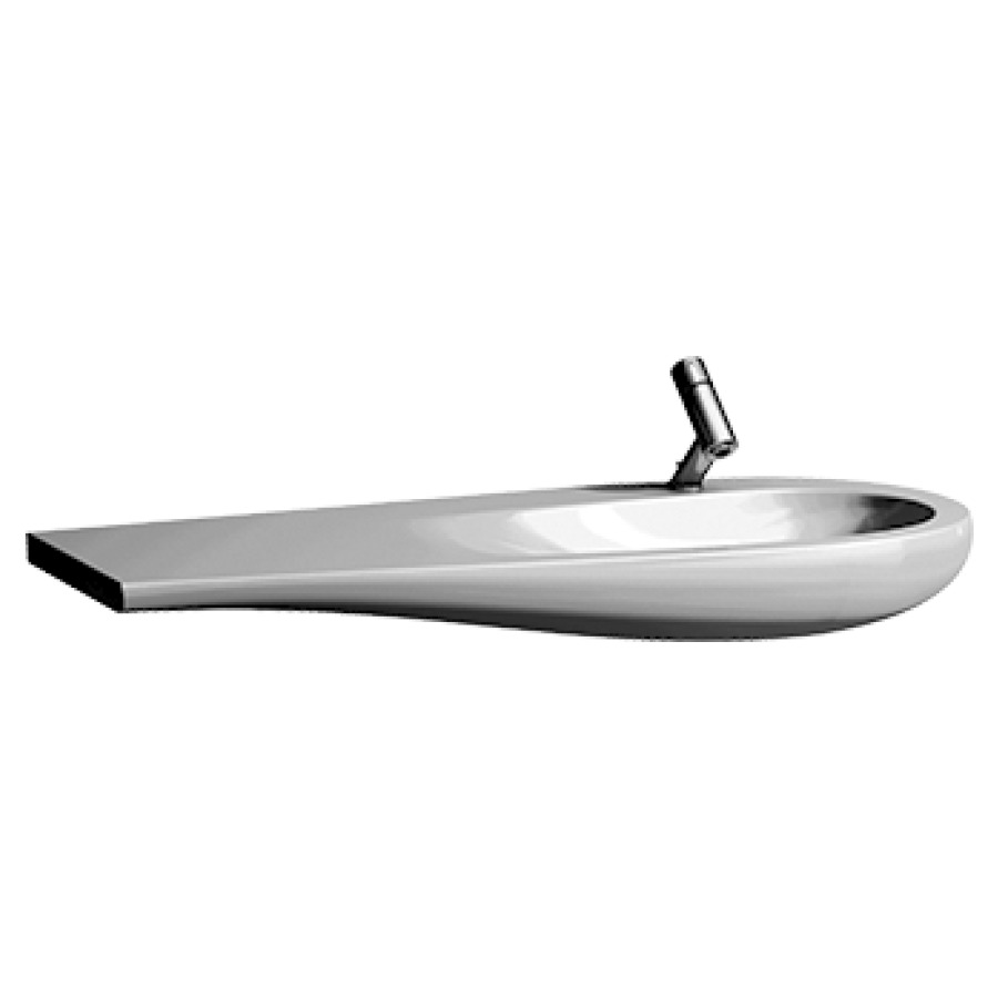 Lavabo pour meuble ALESSI ONE
120 x 50 cm, céramique
tablette à gauche, système de
vidage et de trop-plein Clou