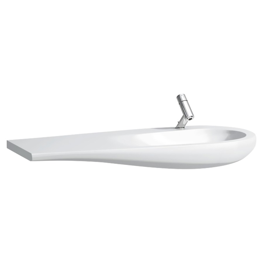 Möbelwaschtisch ALESSI ONE
120 x 50 cm, Keramik, Ablage
links, Ablaufventil ohne
Ueberlauf