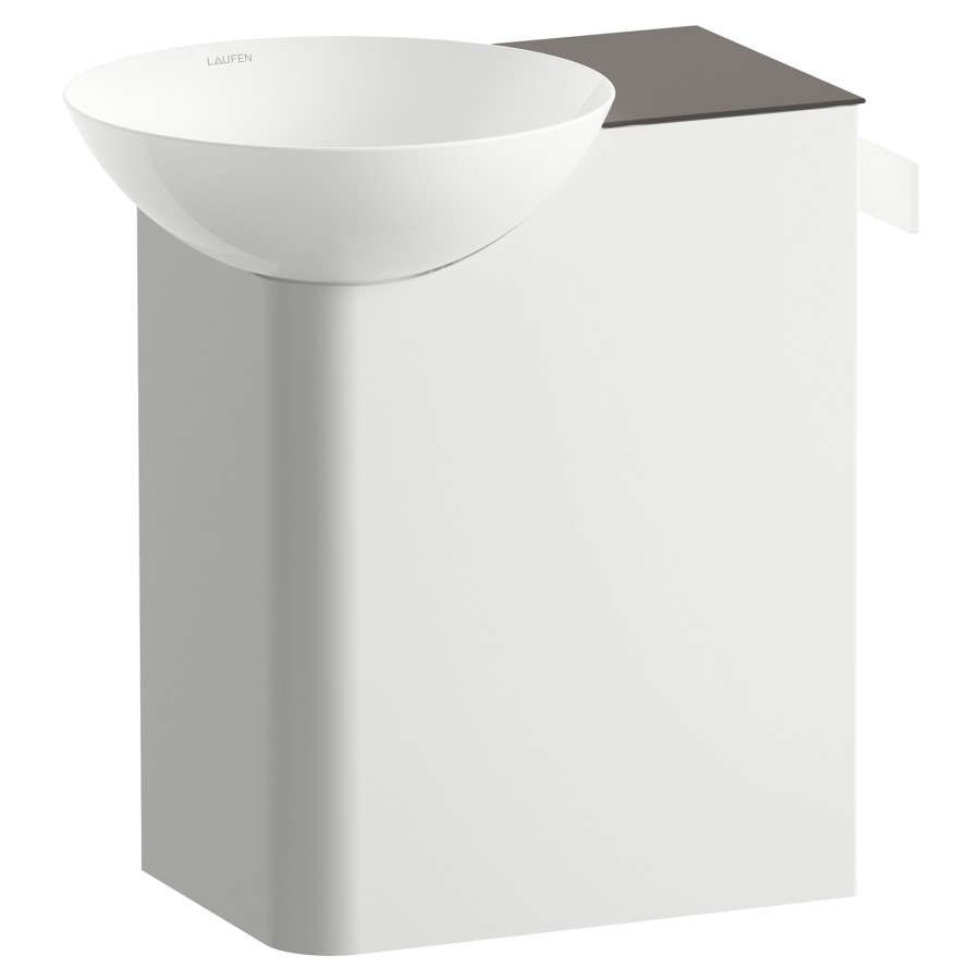 Lavabo INSERT
48,5 x 47,1 x 32,1 cm, acier
vitrifié à l'intérieur et
à l'extérieur, lavabo à gauche
tablette brun anthracite
à droite, porte-serviette
à droite, vidage avec cache
sans trop-plein
matériel de fixation