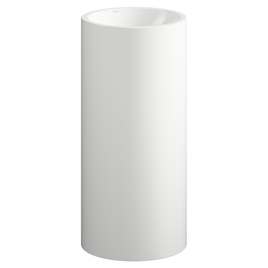 Lavabo Form
D 40,4 cm, colonne H 90 cm
acier vitrifié à l'intérieur
et à l'extérieur, sans
trop-plein, vidage avec plaque
chromée, matériel de fixation
et console murale blanc