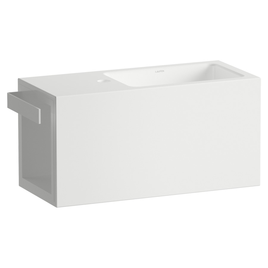 Lavabo XPLORE.S
64,5 x 26,8 x 24 cm, acier
vitrifié à l'intérieur et
à l'extérieur, lavabo à droite
rayon et porte-serviette à
gauche, vidage avec cache
blanc, sans trop-plein
matériel de fixation