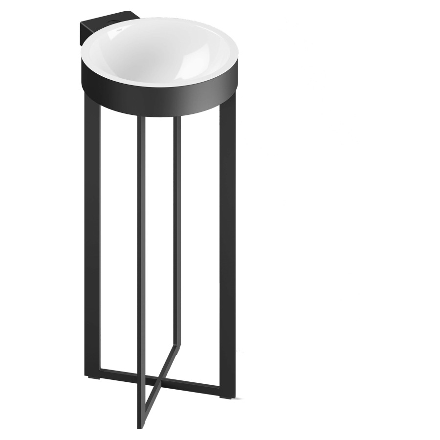 Lavabo Xcross
D 35 cm, cadre en acier
H 90 cm, acier vitrifié à
l'intérieur et à l'extérieur
sans trop-plein, avec banc de
robinets, plaque de
recouvrement blanc vitrifié
cadre en acier noir
matériel de fixation