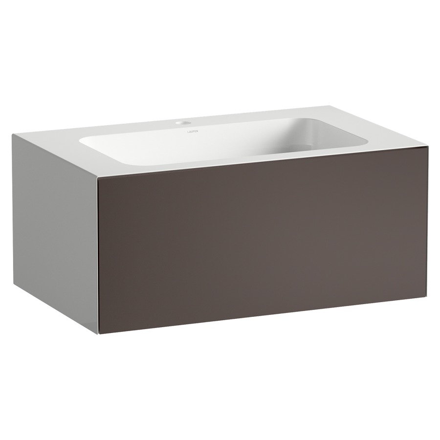 Lavabo FOLIO
80,4 x 50 x 35 cm
lavabo acier vitrifié blanc
sans trop-plein, meuble
inférieur avec tiroir à
extrait complet, Push-open
vidage avec plaque blanche
vitrifié, siphon gain de place
matériel de fixation