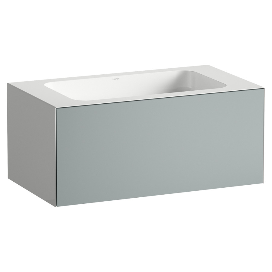 Lavabo FOLIO
80,4 x 45 x 35 cm
lavabo acier vitrifié blanc
sans trop-plein, meuble
inférieur avec tiroir à
extrait complet, Push-open
vidage avec plaque blanche
vitrifié, Siphon gain de place
matériel de fixation