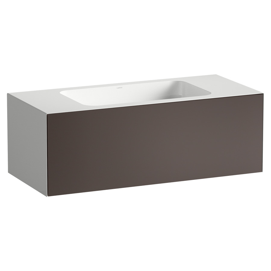 Lavabo FOLIO
100,4 x 45 x 35 cm
lavabo acier vitrifié blanc
sans trop-plein, meuble
inférieur avec tiroir à
extrait complet, Push-open
vidage avec plaque blanche
vitrifié, Siphon gain de place
matériel de fixation