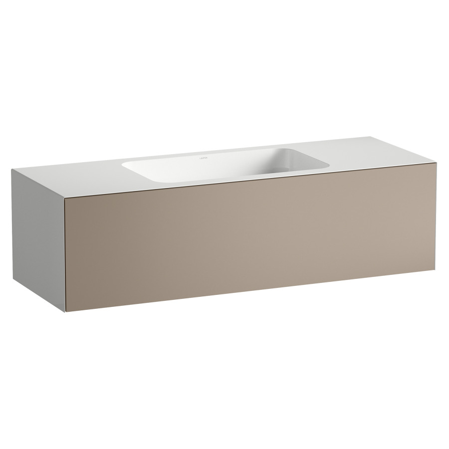 Waschtischanlage FOLIO
125,4 x 45 x 35 cm, Stahl
Becken weiss Stahl glasiert
mitte, ohne Ueberlauf
Unterbau mit Vollauszug
Push-open, Schaftventil mit
Abdeckkappe weiss glasiert
Raumsparsiphon
Befestigungsmaterial