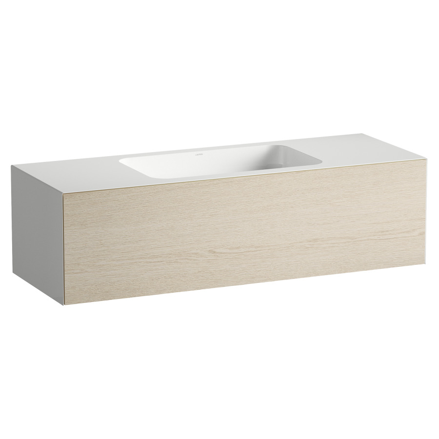 Lavabo FOLIO
125,4 x 45 x 35 cm
lavabo acier vitrifié blanc au
milieu, sans trop-plein
meuble inférieur avec
tiroir à extrait complet
Push-open, vidage avec plaque
blanche vitrifié, siphon gain
de place, matériel de fixation