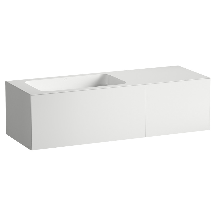 Lavabo FOLIO
125,4 x 45 x 35 cm
lavabo acier vitrifié blanc à
gauche, sans trop-plein
meuble inférieur avec 2
tiroirs à extrait complet
Push-open, vidage avec plaque
blanche vitrifié, siphon gain
de place, matériel de fixation