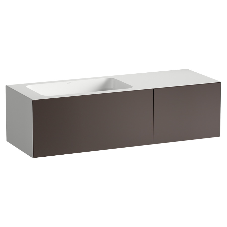 Lavabo FOLIO
125,4 x 45 x 35 cm
lavabo acier vitrifié blanc à
gauche, sans trop-plein
meuble inférieur avec 2
tiroirs à extrait complet
Push-open, vidage avec plaque
blanche vitrifié, siphon gain
de place, matériel de fixation