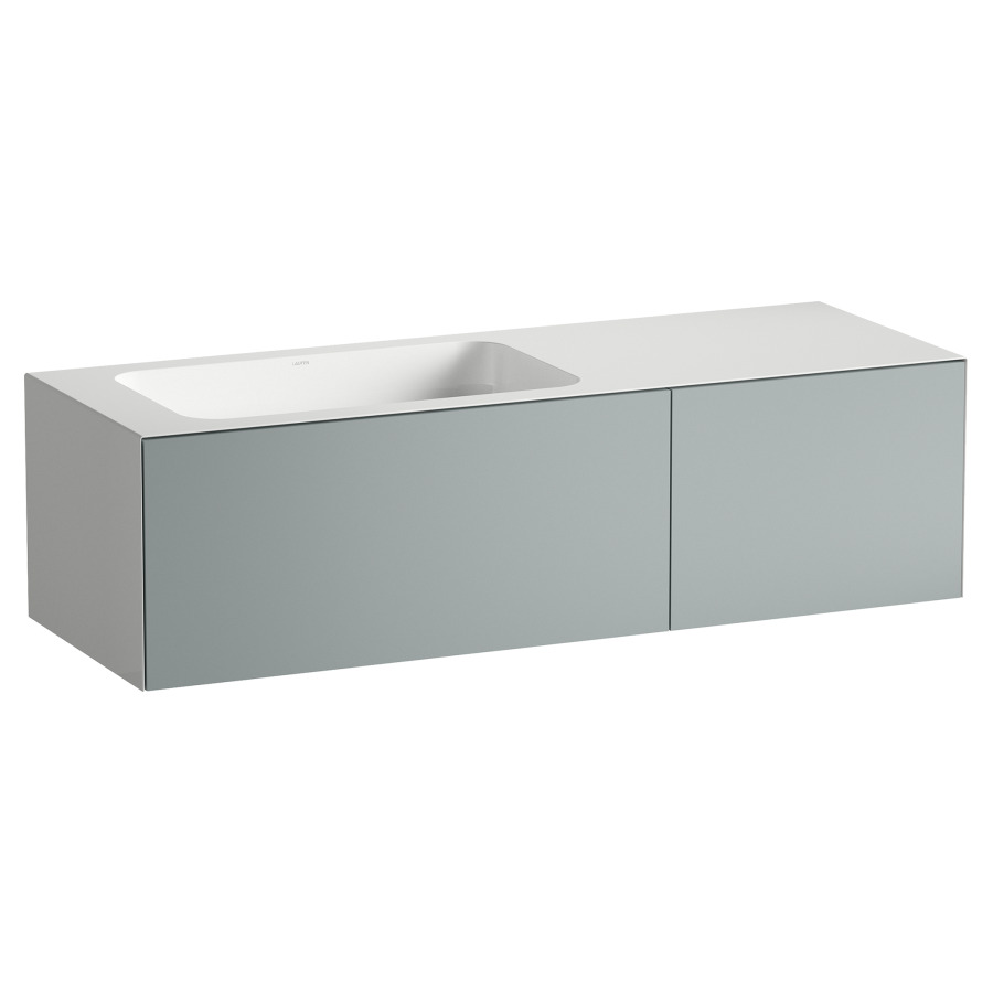 Lavabo FOLIO
125,4 x 45 x 35 cm
lavabo acier vitrifié blanc à
gauche, sans trop-plein
meuble inférieur avec 2
tiroirs à extrait complet
Push-open, vidage avec plaque
blanche vitrifié, siphon gain
de place, matériel de fixation