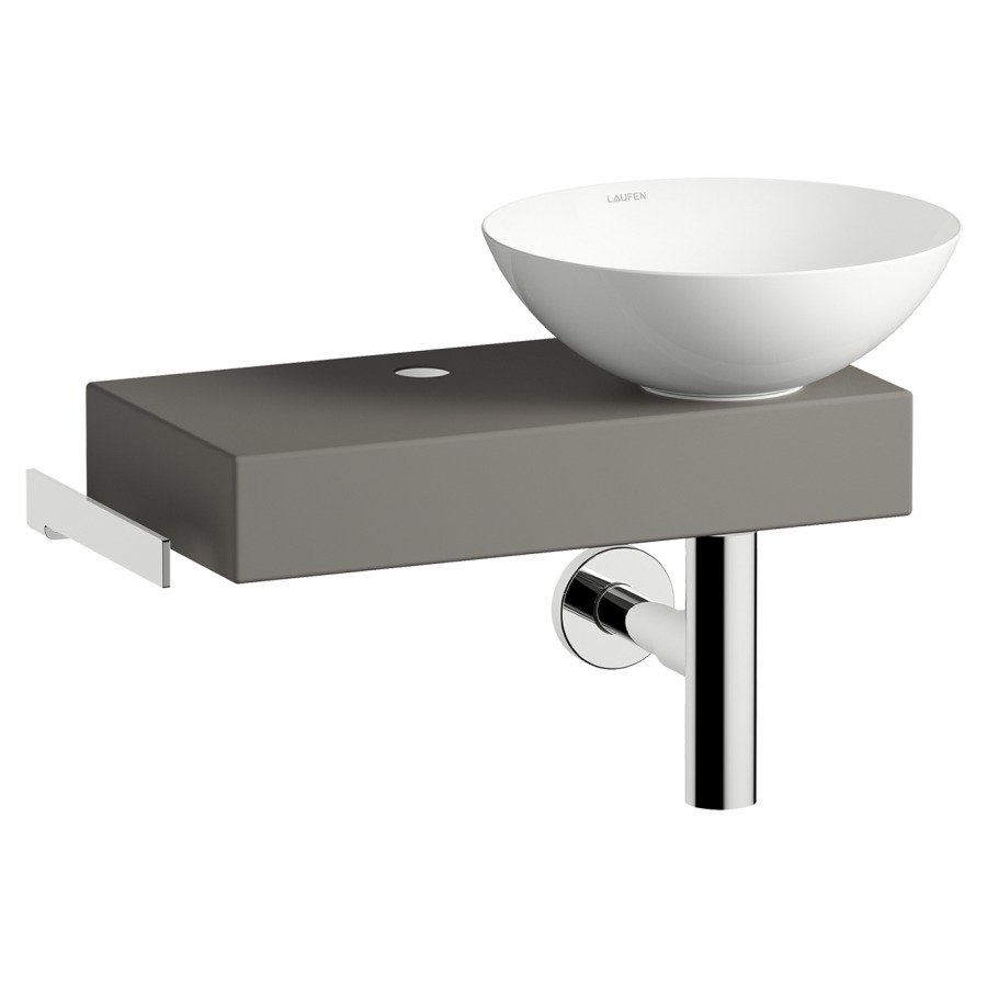 Combination lavabo PICCOLO NOVO
55,5 x 40 x 32 cm
lavabo rond à droite, acier
vitrifié, sans trop-plein
porte-serviettes sur le côté
inox poli, vidage, siphon
matériel de fixation
