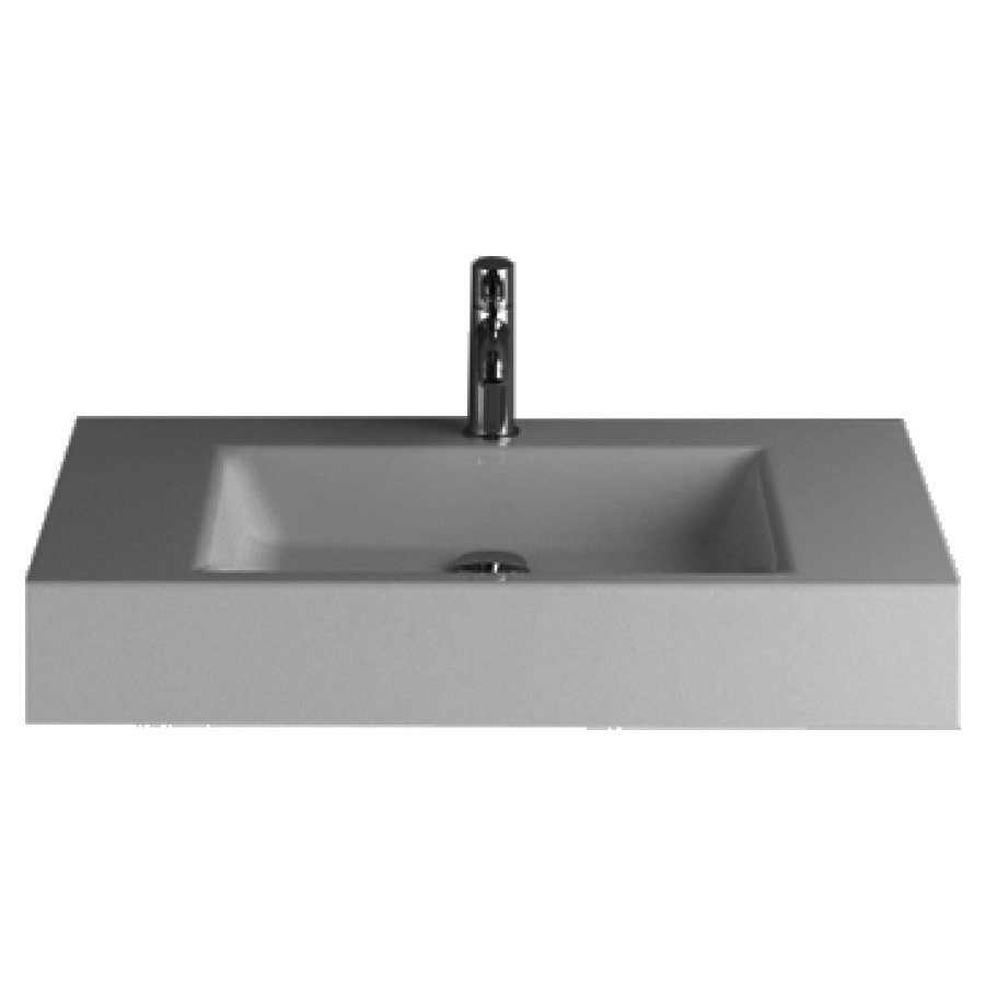 Lavabo STUDIO
80 x 47,5 x 12,5 cm, acier
pour montage mural
matériel de fixation
sans trop-plein
avec tablette de robinetterie