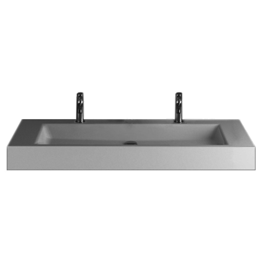Lavabo STUDIO
140 x 47,5 x 12,5 cm, acier
pour montage mural
matériel de fixation
sans trop-plein
avec tablette de robinetterie