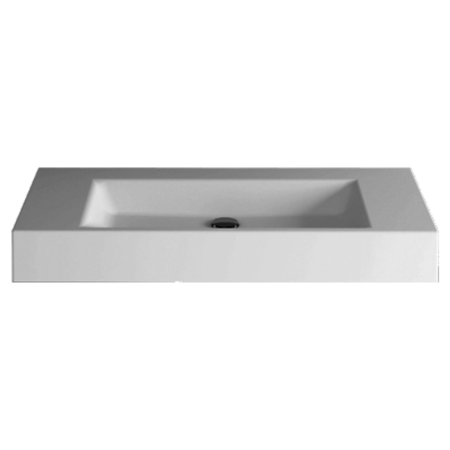 Lavabo STUDIO
100 x 47,5 x 12,5 cm, acier
pour montage mural
matériel de fixation
sans trop-plein
avec tablette de robinetterie