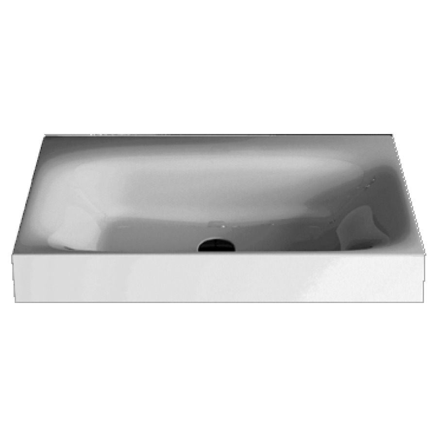 Lavabo VIVA
80 x 47,5 x 12,5 cm, acier
pour montage mural
matériel de fixation
sans trop-plein
avec tablette de robinetterie