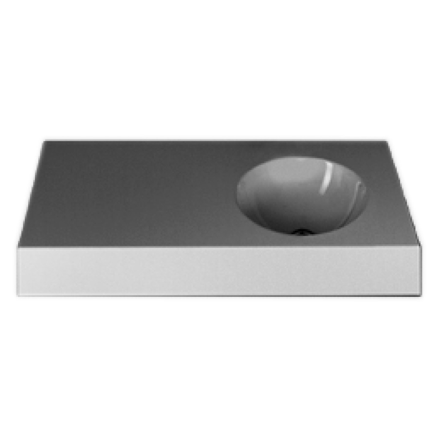 Lavabo ORBIS
100 x 45 x 12,5 cm, acier
pour montage mural, lavabo
à droite, avec trop-plein
avec garniture de trop-plein
chromé, avec matériel de
fixation