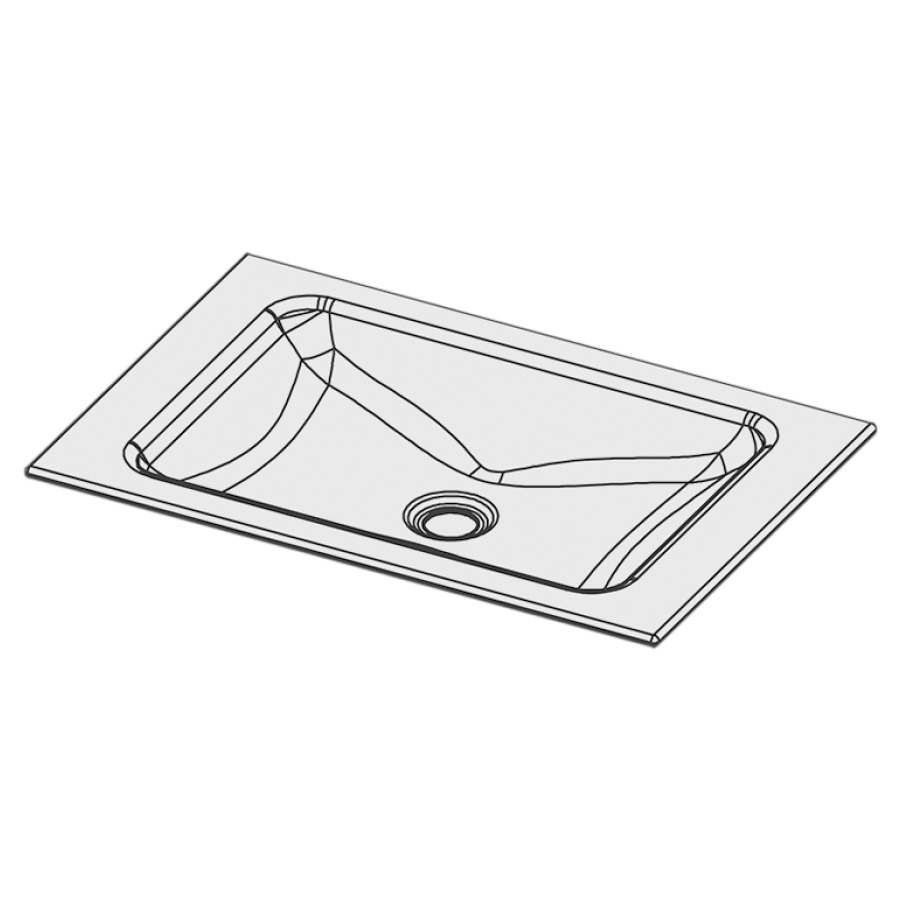 Lavabo à insérer LOTUS
60 x 40 x 1 cm, acier
sans trop-plein, sans tablette
de robinetterie
