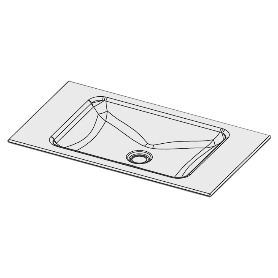 Lavabo à insérer LOTUS
70 x 40 x 1 cm, acier
sans trop-plein, sans tablette
de robinetterie