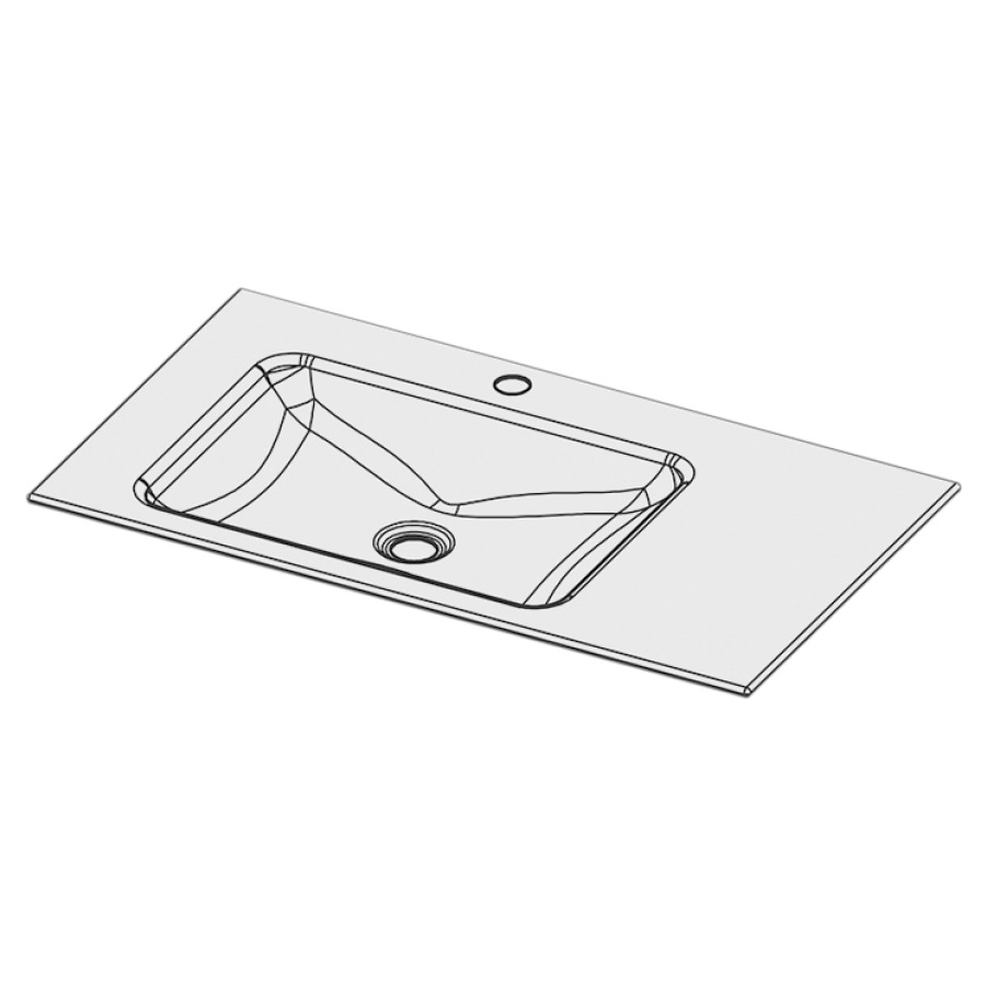Lavabo à insérer LOTUS
80 x 45 x 1 cm, acier
sans trop-plein, avec tablette
de robinetterie, lavabo à
gauche