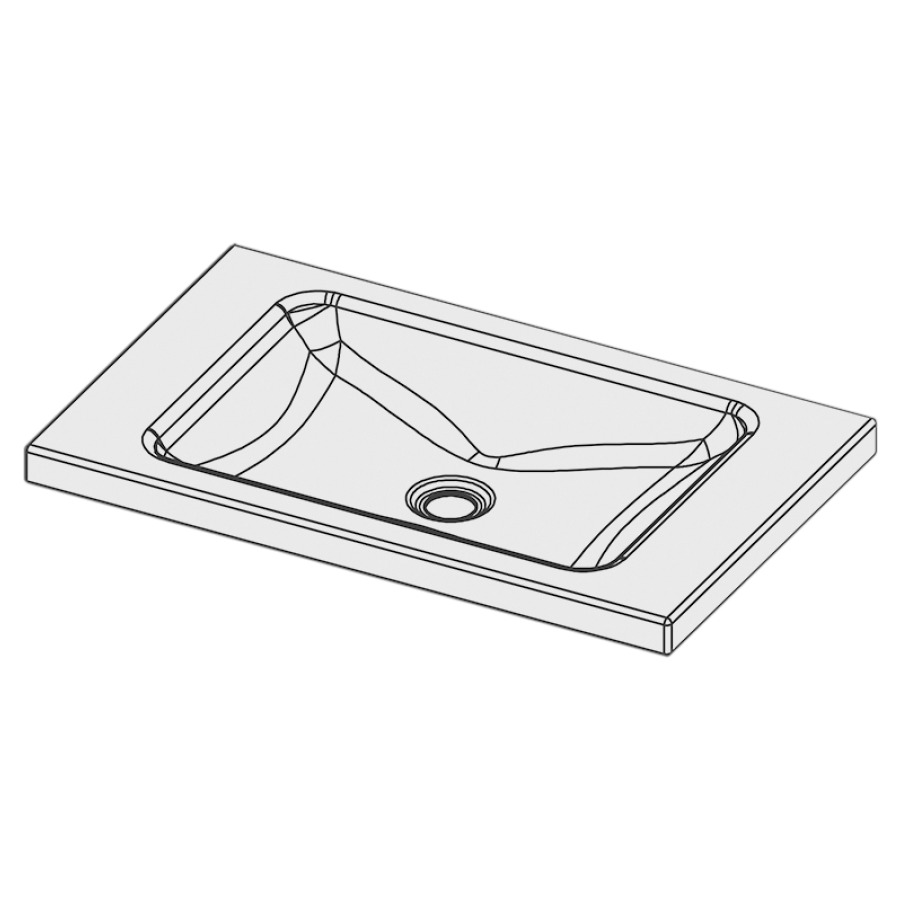 Lavabo à poser LOTUS
65 x 40 x 4 cm, acier
sans trop-plein, sans tablette
de robinetterie