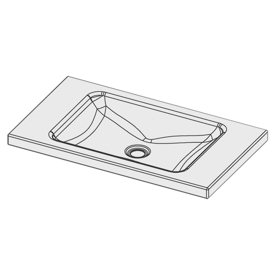 Lavabo à poser LOTUS
70 x 40 x 4 cm, acier
sans trop-plein, sans tablette
de robinetterie