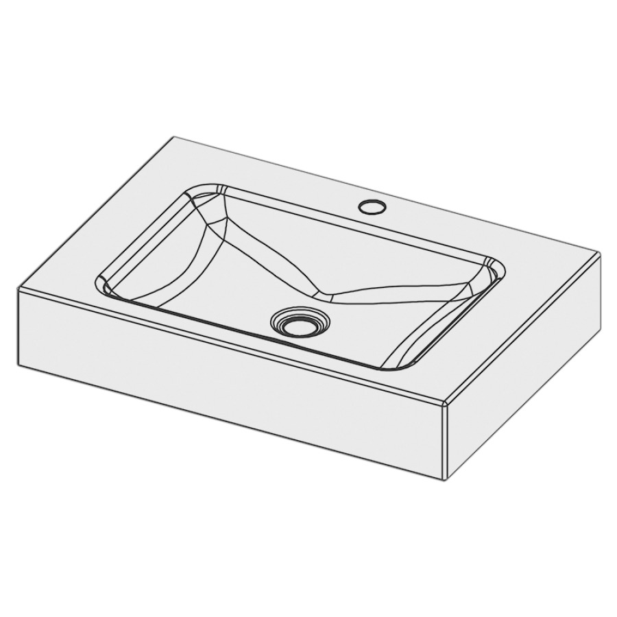 Lavabo LOTUS
65 x 45 x 12,5 cm, acier
sans trop-plein, avec tablette
de robinetterie