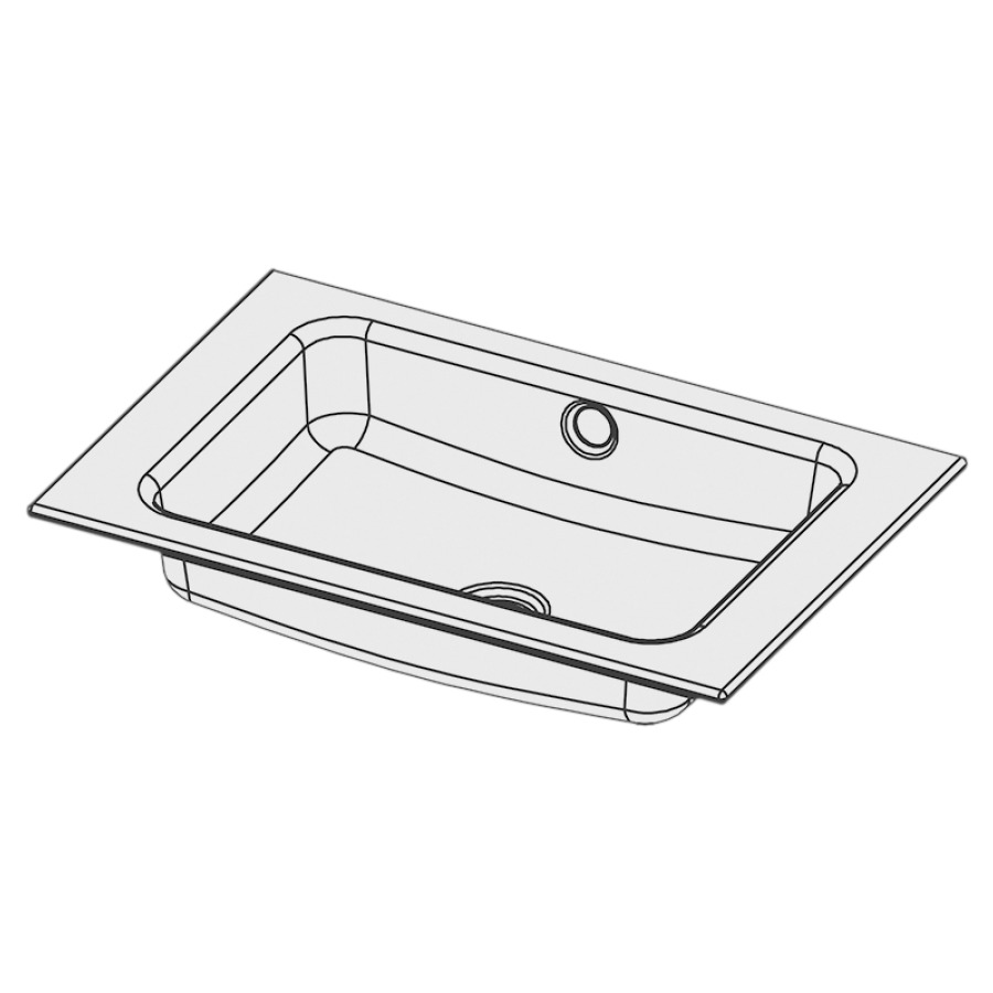 Lavabo à insérer MERO
60 x 40 x 1 cm, acier
avec trop-plein, sans tablette
de robinetterie