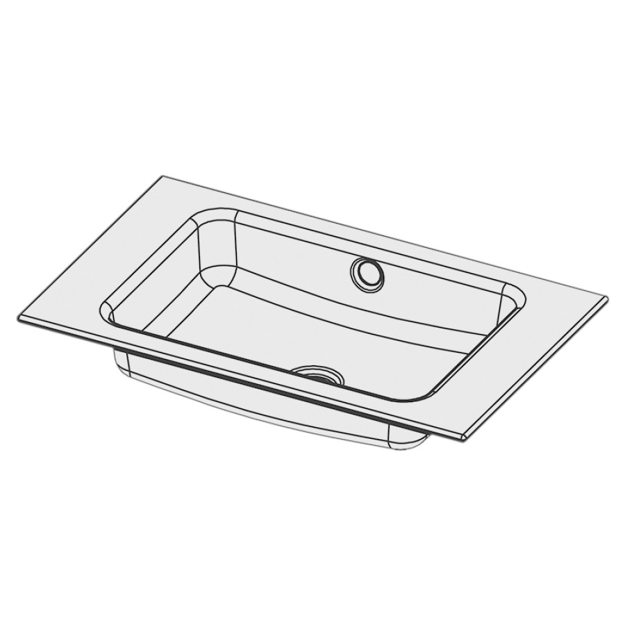 Lavabo à insérer MERO
65 x 40 x 1 cm, acier
avec trop-plein, sans tablette
de robinetterie