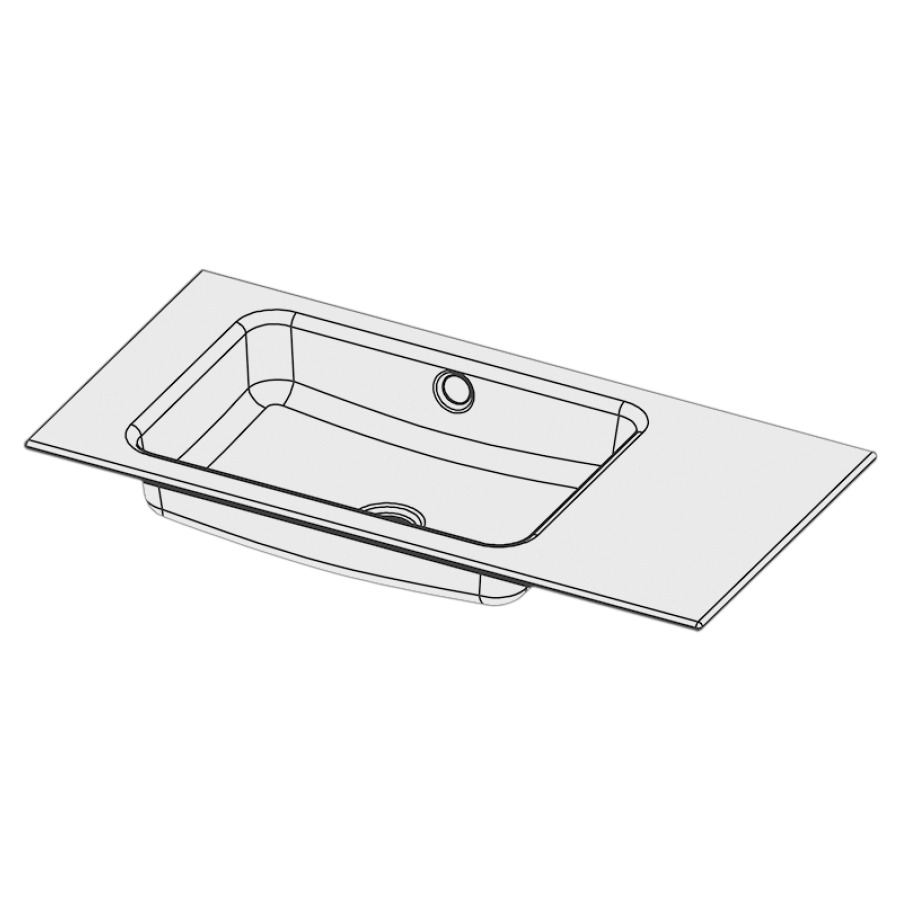 Lavabo à insérer MERO
80 x 40 x 1 cm, acier
avec trop-plein, sans tablette
de robinetterie, lavabo à
gauche