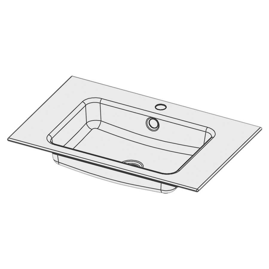 Lavabo à insérer MERO
70 x 45 x 1 cm, acier
avec trop-plein, avec tablette
de robinetterie