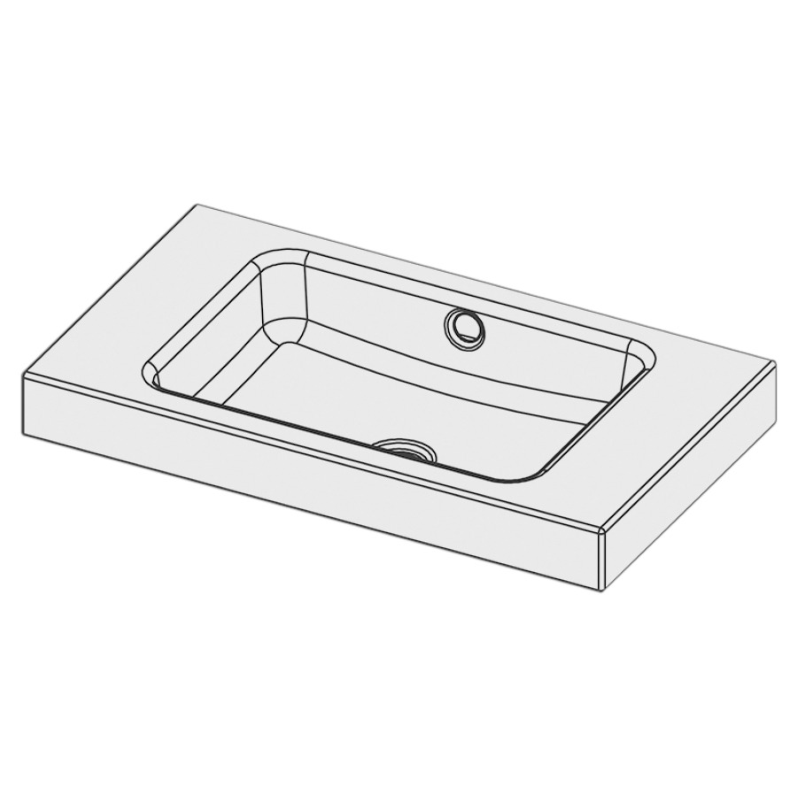 Lavabo à poser MERO
70 x 40 x 8 cm, acier
avec trop-plein, sans tablette
de robinetterie
