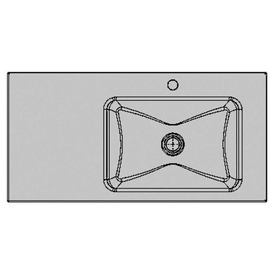 Lavabo à insérer MERO VARIO
55-100 x 45-55 x 1 cm, acier
avec trop-plein, lavabo à
drotie, MESURES EXACTES
SELON PRISE DE MESURE