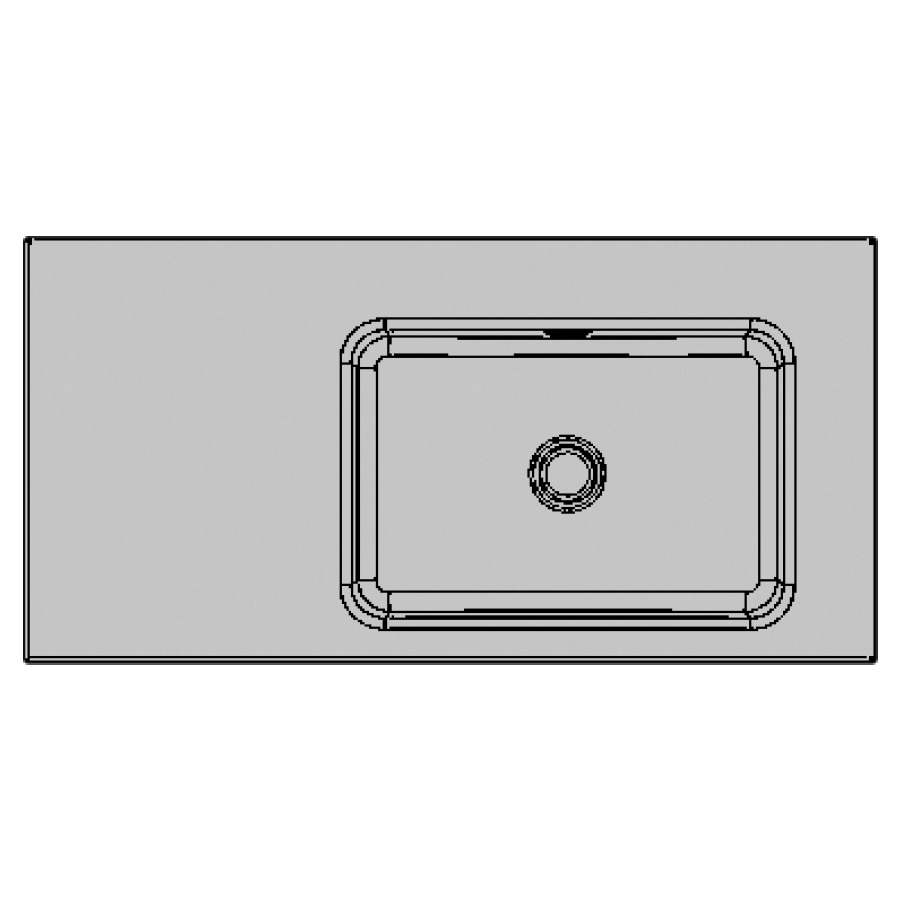 Lavabo MERO VARIO
55-100 x 40-55 x 12,5 cm
acier, avec trop-plein, lavabo
à droite, MESURES EXACTES
SELON PRISE DE MESURE