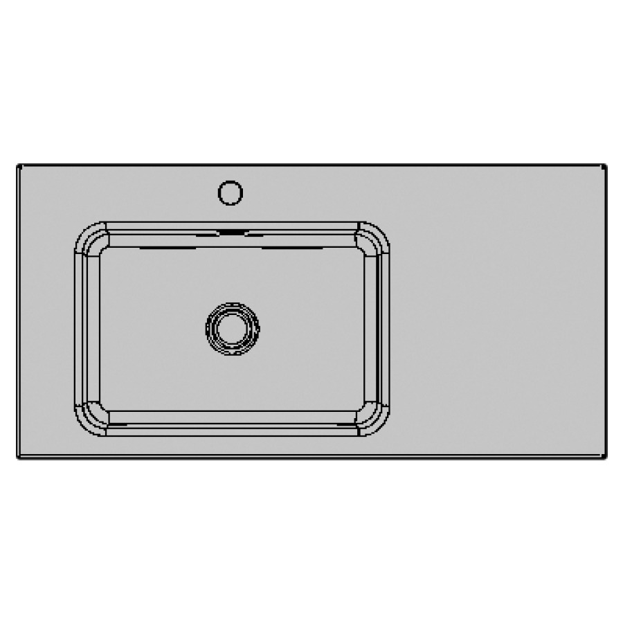 Lavabo à poser MERO VARIO
55-100 x 45-55 x 4 cm, acier
avec trop-plein, lavabo à
gauche, MESURES EXACTES
SELON PRISE DE MESURE