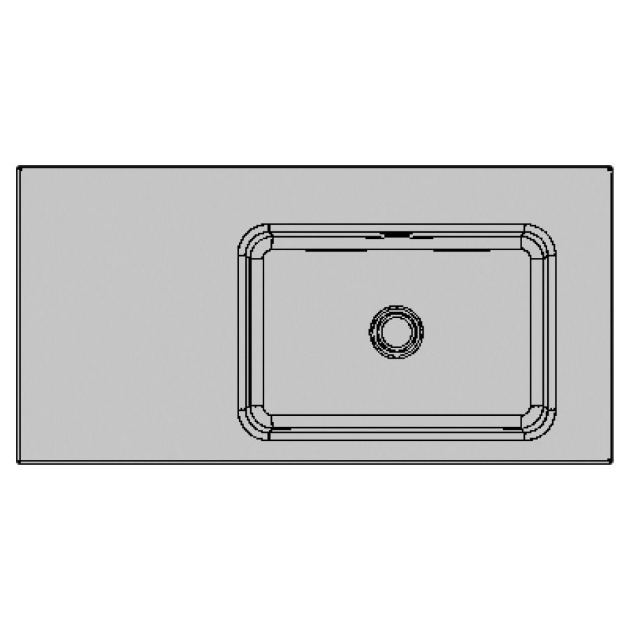 Lavabo à poser MERO VARIO
55-100 x 40-55 x 8 cm, acier
avec trop-plein, lavabo à
droite, MESURES EXACTES
SELON PRISE DE MESURE
