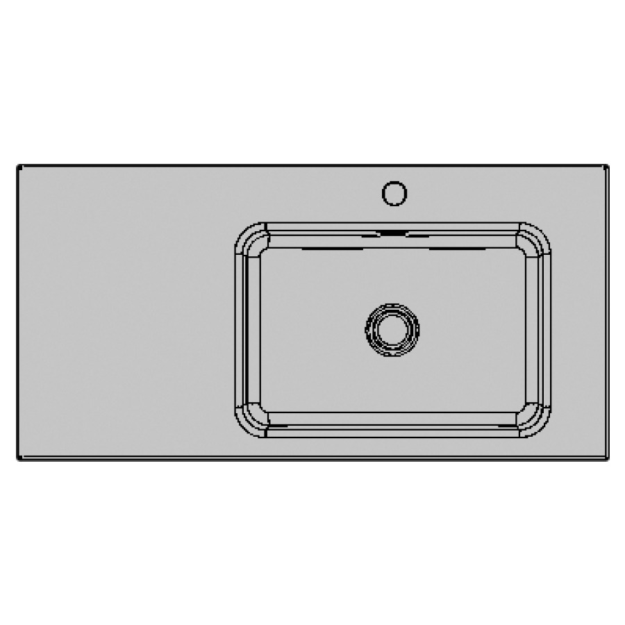 Lavabo à poser MERO VARIO
55-100 x 45-55 x 4 cm, acier
avec trop-plein, lavabo à
droite, MESURES EXACTES
SELON PRISE DE MESURE