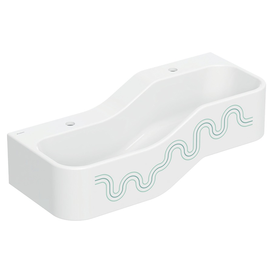 Lavabo BAMBINI
90 x 30 x 39 cm
ensemble pour jouer et se
laver, avec deux
robinetteries, bassin profond
à gauche, sans trop-plein
trou de robinet gauche et
droite