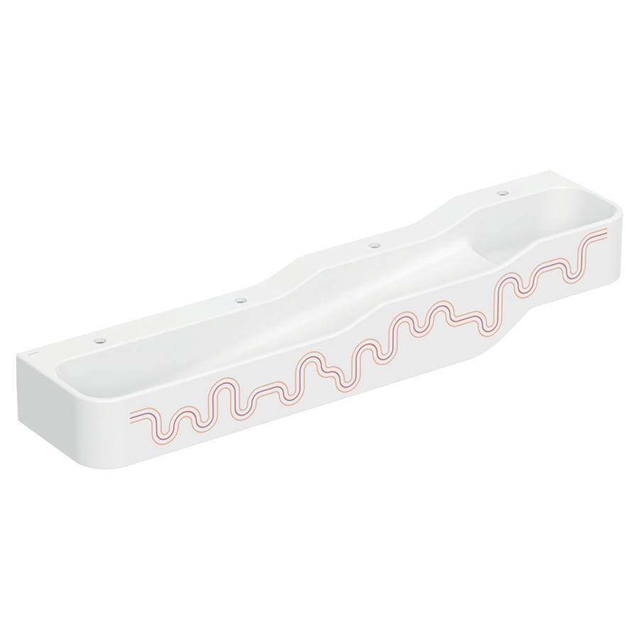 Lavabo BAMBINI
180 x 30 x 39 cm
ensemble pour jouer et se
laver, avec quatre
robinetteries, bassin profond
à gauche, sans trop-plein
4 trous de robinet