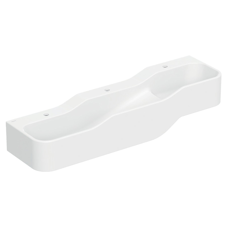 Lavabo BAMBINI
140 x 30 x 39 cm
ensemble pour jouer et se
laver, avec trois
robinetteries, bassin profond
à gauche, sans trop-plein
3 trous de robinet
