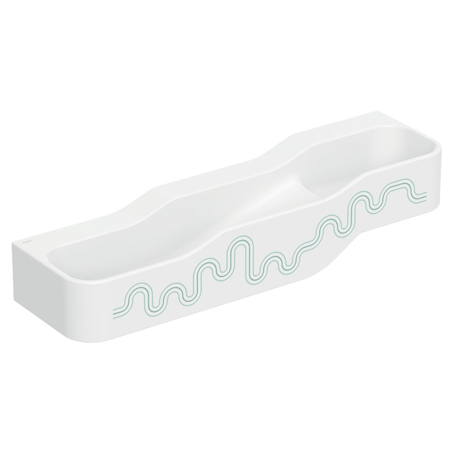 Lavabo BAMBINI
140 x 30 x 39 cm
ensemble pour jouer et se
laver, avec trois
robinetteries, bassin profond
à gauche, sans trop-plein
sans trous de robinet