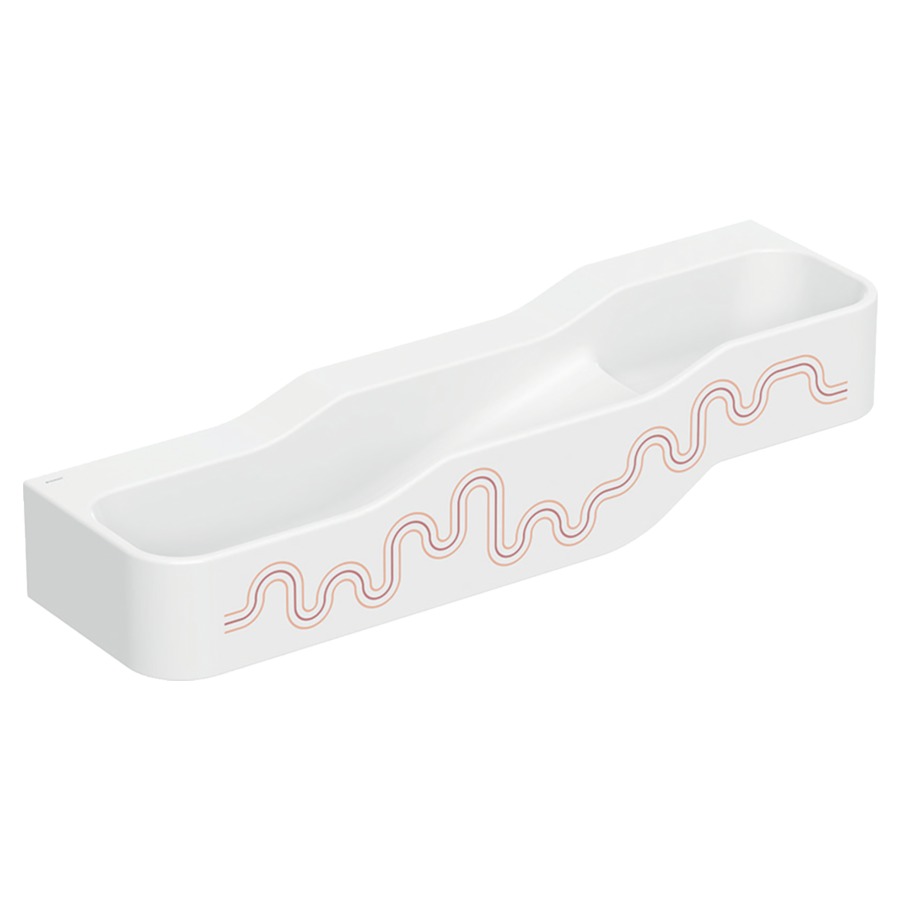 Lavabo BAMBINI
140 x 30 x 39 cm
ensemble pour jouer et se
laver, avec trois
robinetteries, bassin profond
à gauche, sans trop-plein
sans trous de robinet