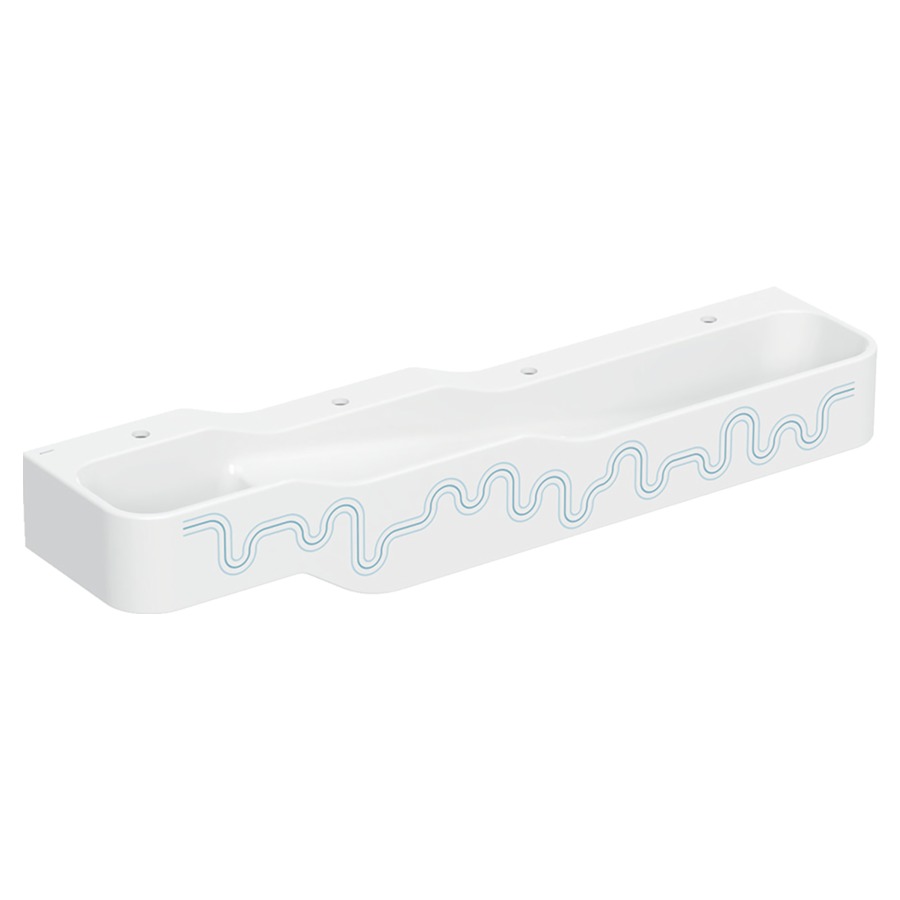 Lavabo BAMBINI
180 x 30 x 39 cm
ensemble pour jouer et se
laver, avec quatre
robinetteries, bassin profond
à droite, sans trop-plein
4 trous de robinet