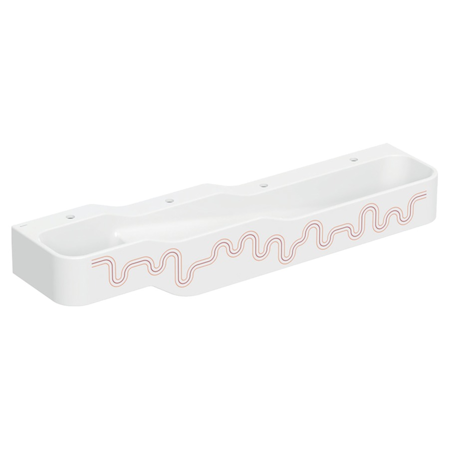 Lavabo BAMBINI
180 x 30 x 39 cm
ensemble pour jouer et se
laver, avec quatre
robinetteries, bassin profond
à droite, sans trop-plein
4 trous de robinet