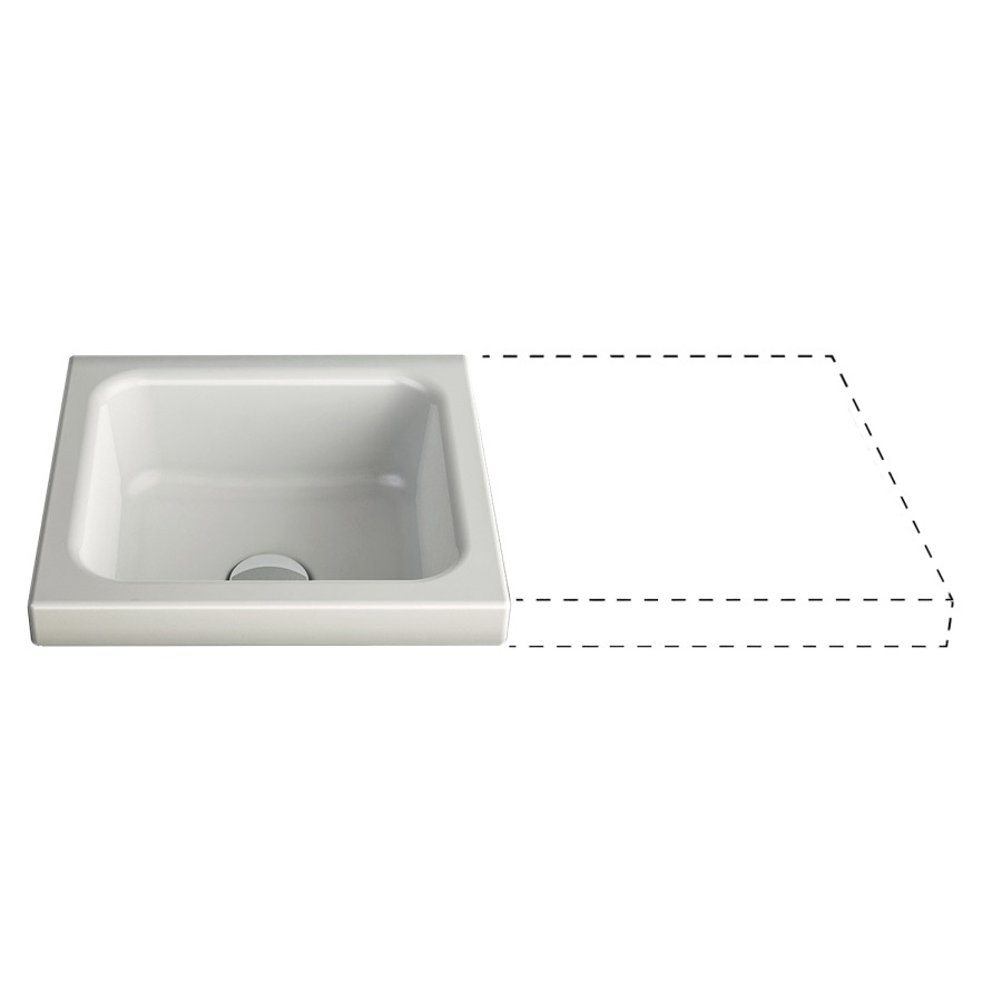 Lavabo à poser MERO MINI VARIO
32-80 x 30-55 x 4/8 cm, acier
sans trop-plein, lavabo à
gauche, MESURES EXACTES
SELON PRISE DE MESURE