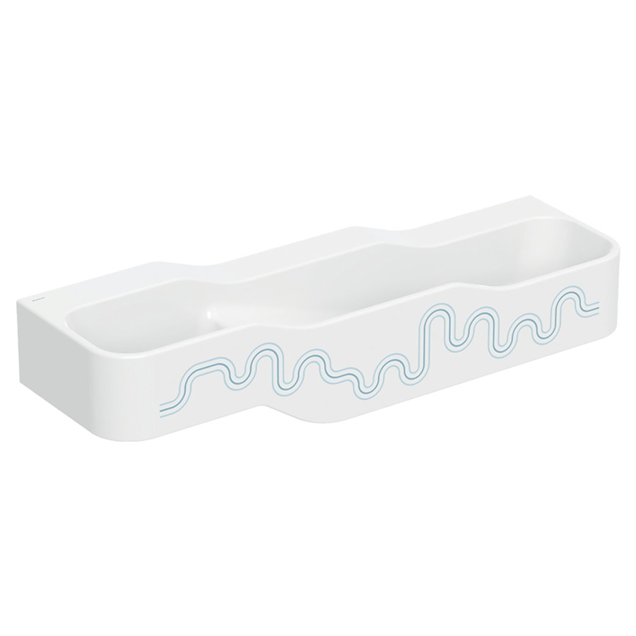 Lavabo BAMBINI
140 x 30 x 39 cm
ensemble pour jouer et se
laver, avec trois
robinetteries, bassin profond
à droite, sans trop-plein
sans trous de robinet